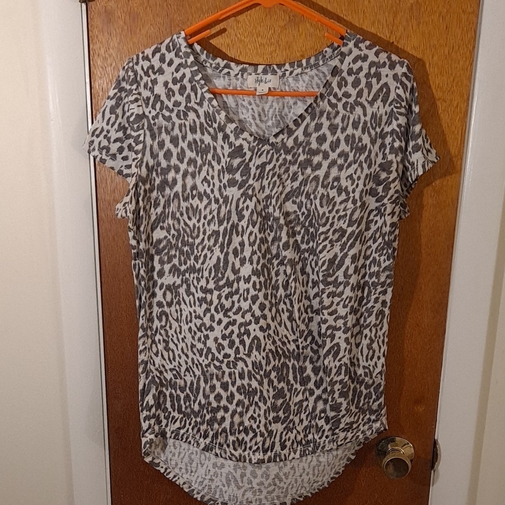Style & Co Gray Relaxed Short Sleeve T-Shirt